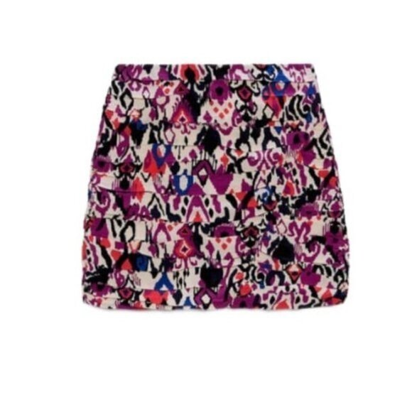 ZARA DRAPED PRINTED SKIRT MULTICOLORED | 7484/077 SIZE XS - Picture 3 of 10